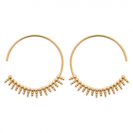 Boucles d'oreilles créoles soleils Plaqué Or 18 carats Bijou tendance