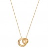 Collier anneaux entrelacés Plaqué Or 18 carats effet martelé