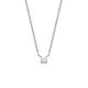 Collier argent massif 925/000 petit solitaire zirconium griffé diamètre 4 mm