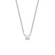 Collier argent massif 925/000 petit solitaire zirconium griffé diamètre 4 mm