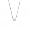 Collier argent massif 925/000 petit solitaire zirconium griffé diamètre 4 mm