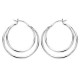 Boucles d'oreilles créoles argent massif 925/000 rhodié diamètre 28 mm