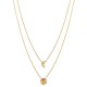 Collier 2 rangs lune soleil en plaqué or 18 carats Bijou tendance
