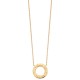 Collier anneau cercle Plaqué Or 18 carats effet martelé Bijou tendance
