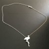 Collier pendentif flamant rose argent 925/000 fine chaine longueur 42 cm 