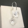 Boucles d'oreilles argent 925/000 pendants petits coeurs cristal Swarovski