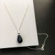 Collier pendentif petite goutte pierre naturelle lapis lazuli et argent 925/000 
