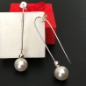 Boucles d'oreilles grands crochets argent 925/000 perles nacrées Swarovski