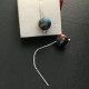 Boucles d'oreilles pierres naturelles jaspe multicolore et argent 925/000