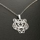 Collier pendentif tête de tigre sur fine chaine argent 925/000