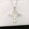 Collier pendentif tête de girafe sur fine chaine argent 925/000 