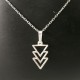 Collier pendentif géométrique triangles argent 925/000 fine chaine 42 cm