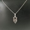 Collier pendentif géométrique triangles argent 925/000 fine chaine 42 cm