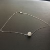 Collier pendentif boule filigranée argent 925/000 et fine chaine argent 