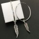 Boucles d'oreilles créoles plumes en argent 925 diamètre 35 mm