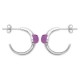 Boucles d'oreilles créoles argent massif 925/000 améthyste véritable