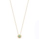 Collier pendentif soleil Plaqué Or 18 carats pierre naturelle aventurine