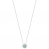 Collier pendentif soleil argent massif 925/000 pierre naturelle aventurine