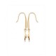 Boucles d'oreilles pendantes style antique Plaqué Or 18 carats pierre noire