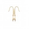 Boucles d'oreilles pendantes style antique Plaqué Or 18 carats pierre noire