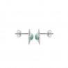 Clous d'oreilles argent massif 925/000 pierre naturelle aventurine