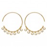 Boucles d'oreilles créoles Plaqué Or 18 carats pampilles zirconium