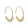 Boucles d'oreilles créoles Plaqué Or 18 carats pampilles zirconium