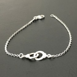 Bracelet menottes en argent 925/000 longueur 18 cm