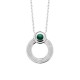 Collier pendentif anneau argent massif 925/000 pierre naturelle malachite