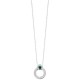 Collier pendentif anneau argent massif 925/000 pierre naturelle malachite