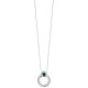 Collier pendentif anneau argent massif 925/000 pierre naturelle malachite