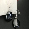 Boucles d'oreilles pendantes hématite et argent 925/000