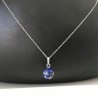 Collier pendentif pierre naturelle lapis lazuli et argent 925/000 