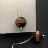 Boucles d'oreilles pierre naturelle agate givrée marron rayé et argent 925