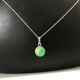 Collier pendentif pierre naturelle chrysoprase et argent 925/000