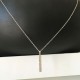 Collier argent massif 925/000 pendentif barrette strass cristal Swarovski 