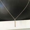 Collier argent massif 925/000 pendentif barrette strass cristal Swarovski 
