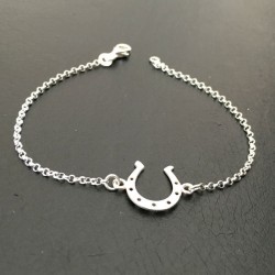 Bracelet fer à cheval argent massif 925/000 longueur 18 cm