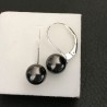 Boucles d'oreilles argent 925/000 perles noires nacrées Swarovski