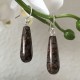 Boucles d'oreilles gouttes pierre unakite marron marbré et argent 925