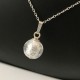 Collier pendentif boule verre de murano feuilles d'argent sur chaine 