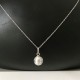 Collier pendentif boule verre de murano feuilles d'argent sur chaine 