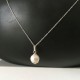 Collier pendentif perle de culture et argent 925/000 sur chaine 42 cm