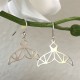 Boucles d'oreilles pendantes argent 925/000 queues de baleine origami