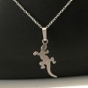 Collier petit pendentif salamandre en argent 925/000 sur chaine 42 cm