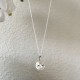 Collier pendentif rond cristal Swarovski et Argent 925/000 sur fine chaine