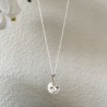 Collier pendentif rond cristal Swarovski et Argent 925/000 sur fine chaine