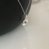 Collier pendentif rond cristal Swarovski et Argent 925/000 sur fine chaine