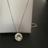 Collier ras de cou pendentif rond cristal Swarovski et Argent 925/000