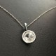 Collier pendentif rond cristal Swarovski en Argent 925/000 